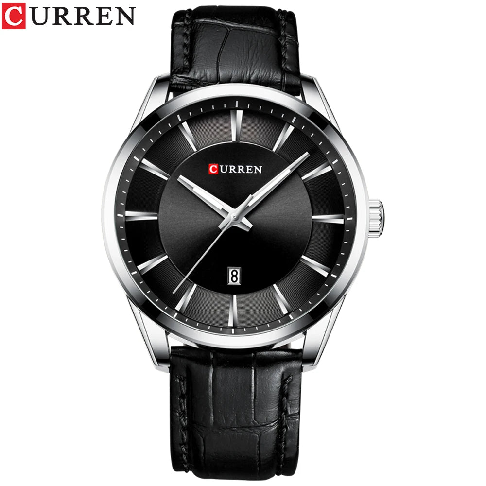 Montres CURREN à Quartz pour Hommes, Bracelet en Cuir, Montres-Bracelets Masculines, Marque de Luxe, Horloge d'affaires pour Hommes, 45 mm, Reloj Hombres