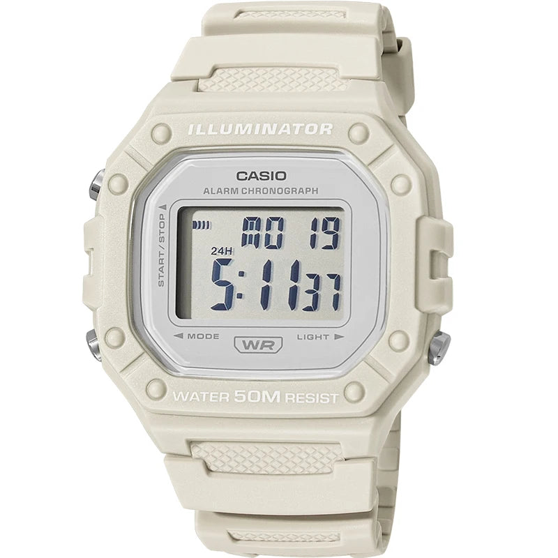 Casio W-218HC-8A digital watch with alarm, stopwatch and LED backlight