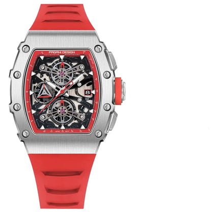 ChronoState Vector Elite Rectangle Skeleton Quartz Watch for Men