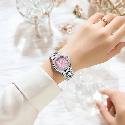 ChronoState Velvet Square Luxury Quartz Watch for Women
