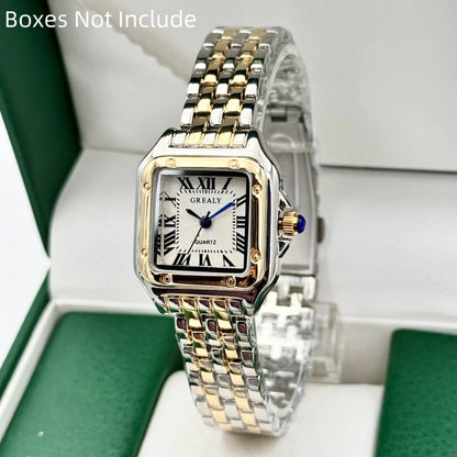 Nouvelles montres pour femmes, marque de luxe légère, affaires, or, acier inoxydable, mode féminine, montres à quartz, bracelet de montre pour femmes