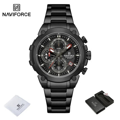 Montre Militaire Homme NAVIFORCE Luxe Étanche Quartz Chronographe Bracelet Montre Masculino Tendance Horloge