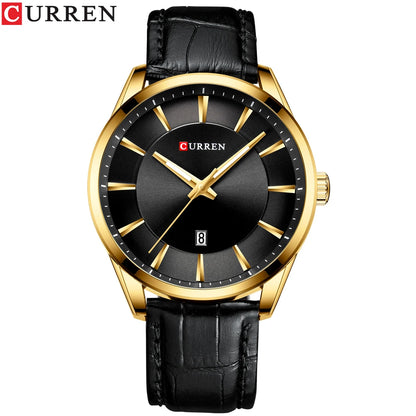 Montres CURREN à Quartz pour Hommes, Bracelet en Cuir, Montres-Bracelets Masculines, Marque de Luxe, Horloge d'affaires pour Hommes, 45 mm, Reloj Hombres