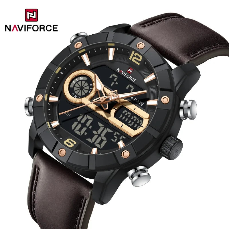 Montre Homme NAVIFORCE Tendance Sport Étanche Alarme Compte à Rebours Affichage Calendrier Automatique Marque de Luxe Montre Quartz Originale Homme