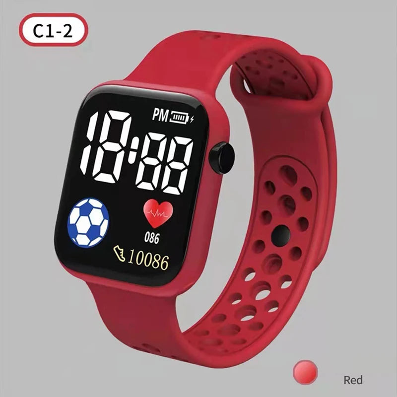 Montre numérique LED 2026 pour enfants garçons Montres de sport étanches filles Montre numérique en silicone Montre électronique décontractée pour enfants Reloj
