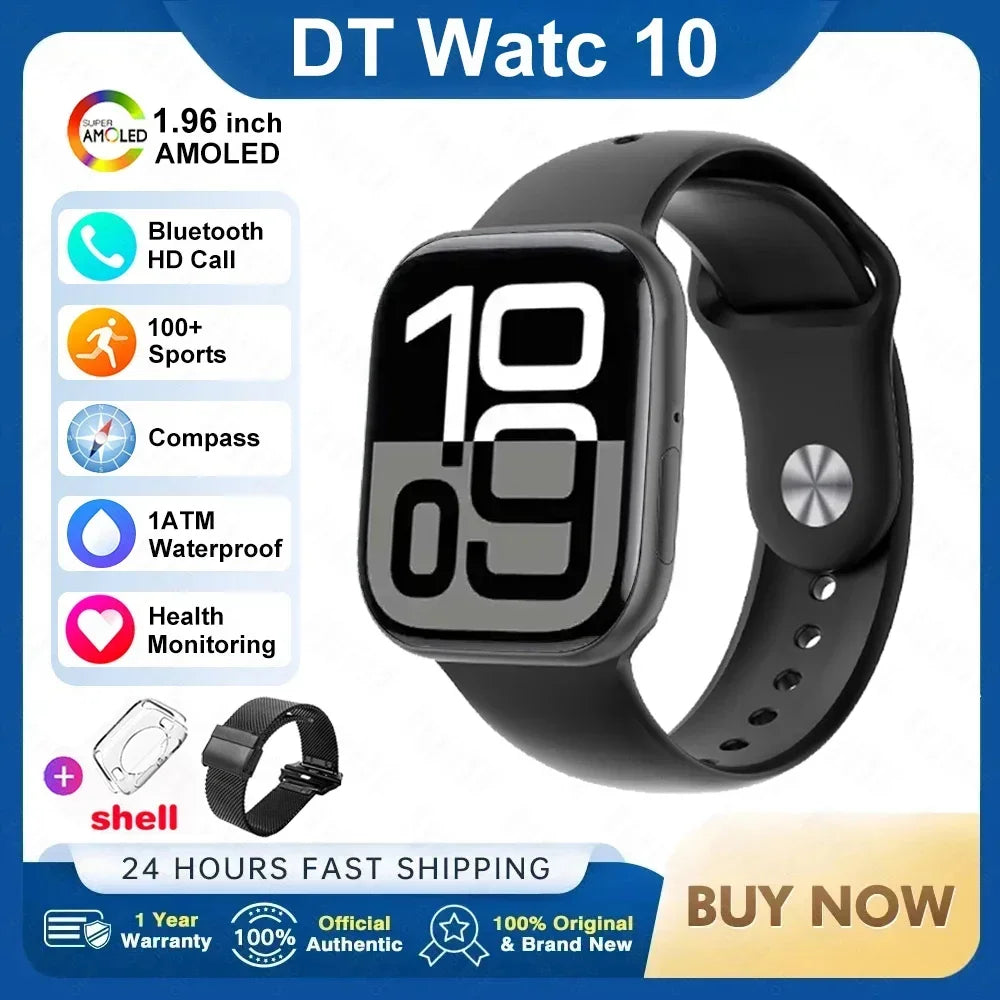 2025 Nouvelle montre connectée originale pour Apple DT Watch 10 Homme AMOLED 4 Go Mémoire Musique 3D Surround Appel BT Étanche Montre intelligente Femme