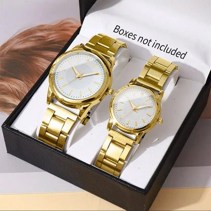 2 Montres de Couple Homme Montre d'Affaires Femme Montre à Quartz Analogique Tendance (Sans Boîte)