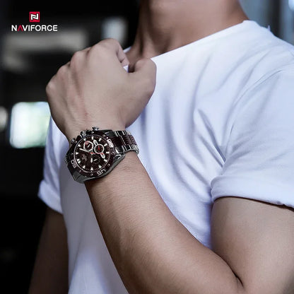NAVIFORCE NF8019 Classic Chronograph Stainless Steel Strap