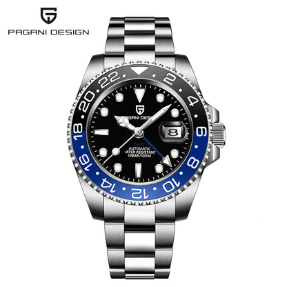 Nouvelle montre PAGANI DESIGN GMT automatique 1662 pour hommes, 40 mm, bracelet de marque supérieure, étanche 100 m, montres-bracelets mécaniques pour hommes, horloge