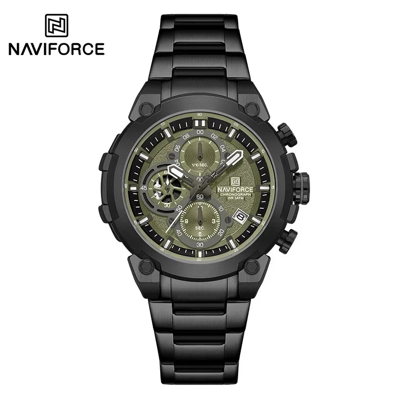 NAVIFORCE Montre Homme Mode Sport Chronographe Étanche Montres Hommes Affichage Calendrier Militaire Quartz Montre Homme Reloj Hombre