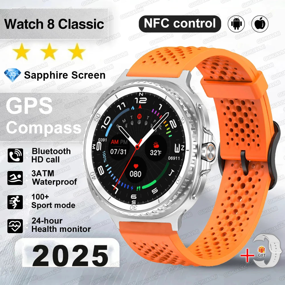 2026 Fashion New Watch 8 Ultra Classic Smar Watch GPS Compass NFC 46mm HD Call Chat GPT 3ATM Waterproof Men Watch Sports Version