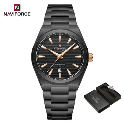 NAVIFORCE Montre-bracelet à quartz étanche Mode Point lumineux Homme Affichage de la date Montre de sport Montres pour homme Relogio Masculino