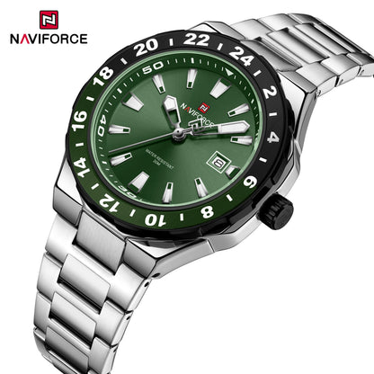 NAVIFORCE – Montre de luxe sportive à quartz, lumineuse, avec calendrier, pour homme, en acier inoxydable, étanche, Relogio Masculino