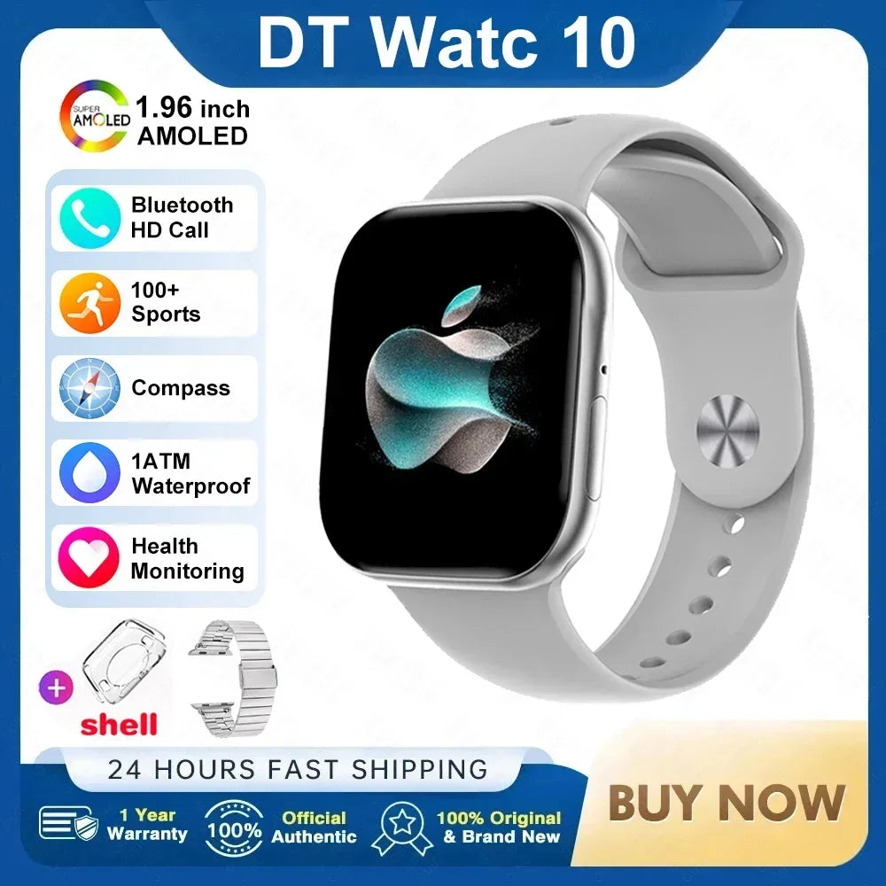2025 Nouvelle montre connectée originale pour Apple DT Watch 10 Homme AMOLED 4 Go Mémoire Musique 3D Surround Appel BT Étanche Montre intelligente Femme