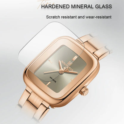 Montre-bracelet NAVIFORCE NF5075 décontractée pour femme avec bracelet en acier inoxydable résistant