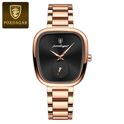POEDAGAR Elegant Luxury Watch For Woman Waterproof Stainless Steel Women's Quartz Watches Simple High Quality Ladies Wristwatch
