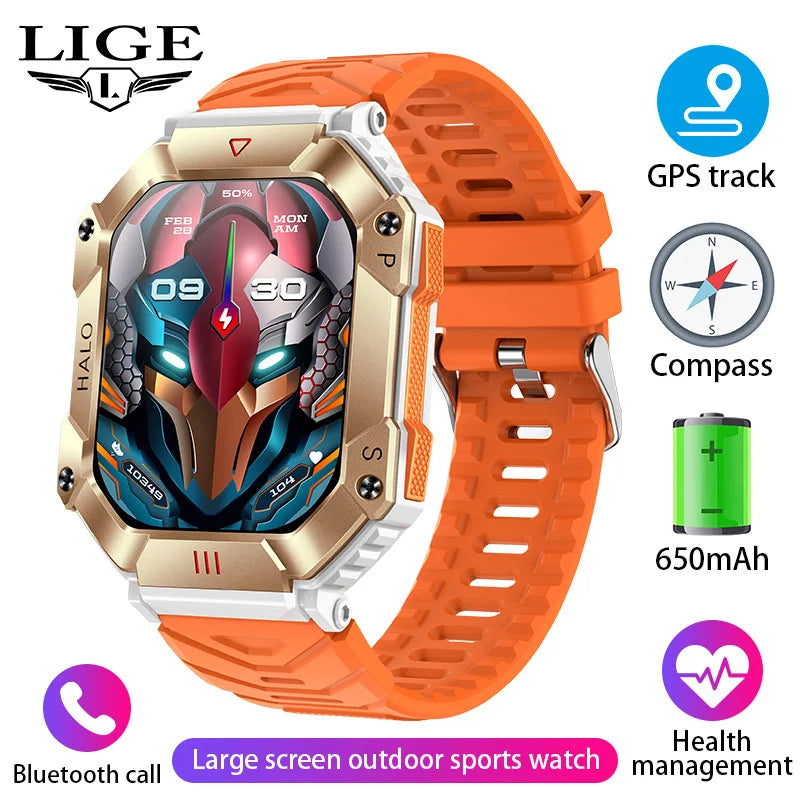 LIGE Montre intelligente GPS Suivi d'activité Appel Bluetooth Moniteur de santé 24h Sport Fitness Étanche Vente flash Bracelet femme
