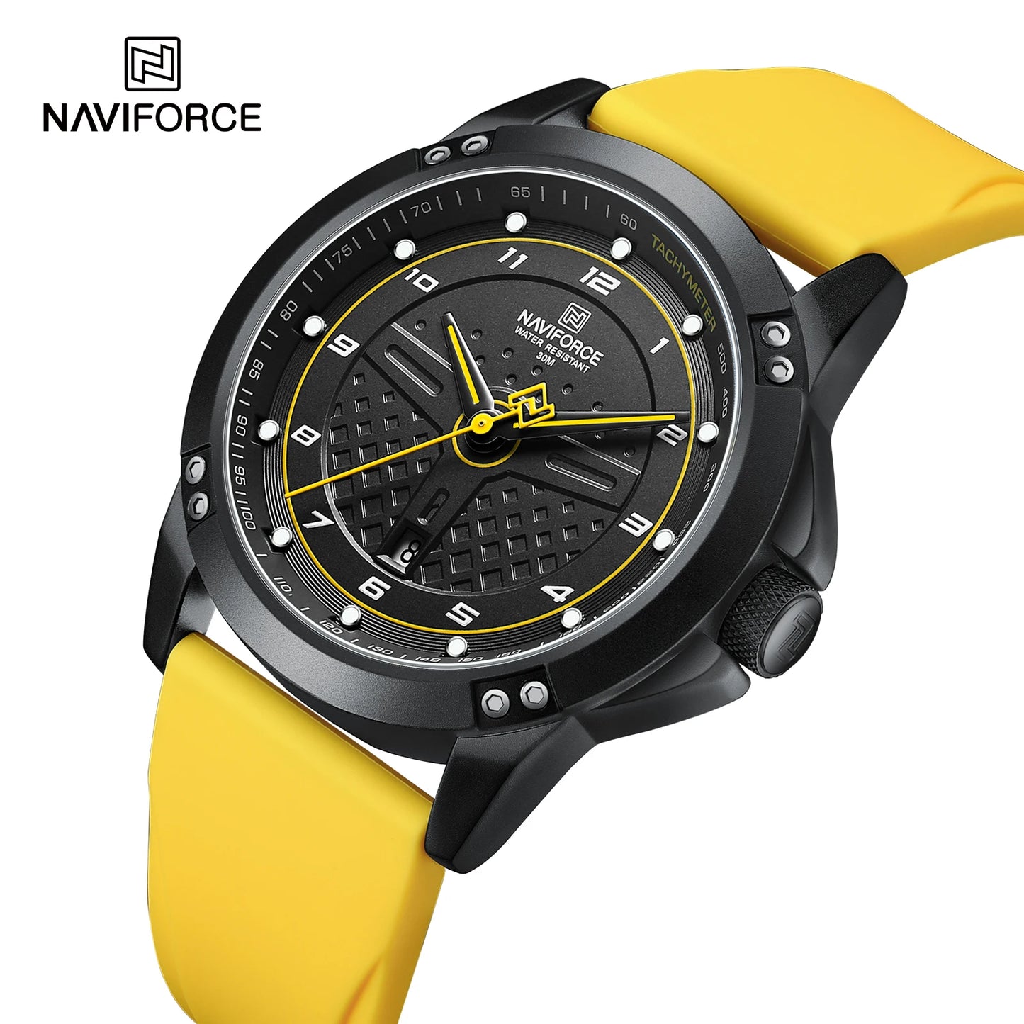 NAVIFORCE Montre-bracelet à quartz décontractée Montre homme étanche tendance Bracelet en silicone sportif Montre homme lumineuse Relogio Masculino