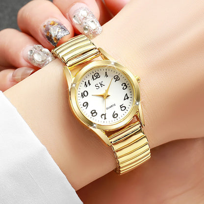 Montres Élégantes pour Femmes à Petit Cadran, Montre à Quartz Tendance avec Bracelet Élastique, Reloj Mujer (Sans Boîte)