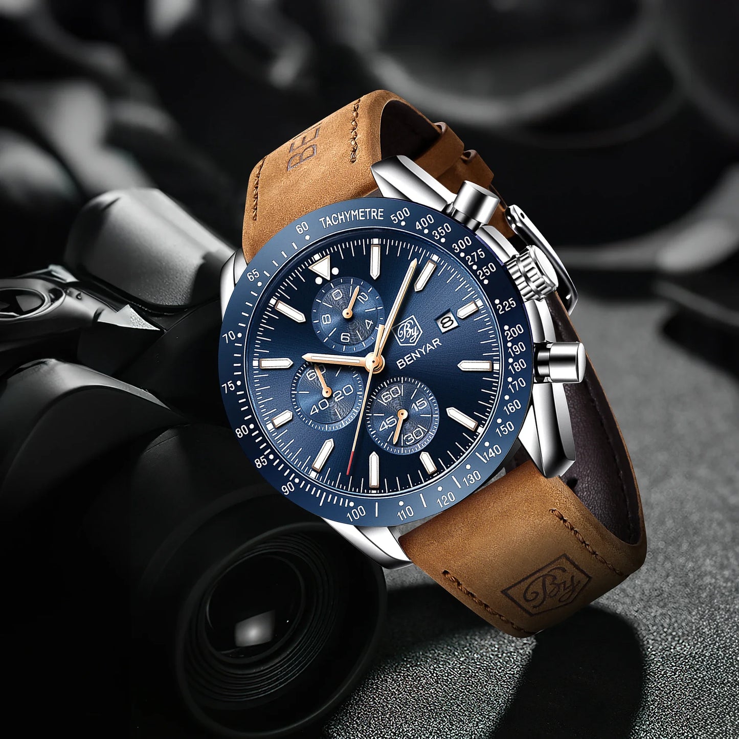 SAPPHERO Chronicle 5140 Classic Leather Strap Watch