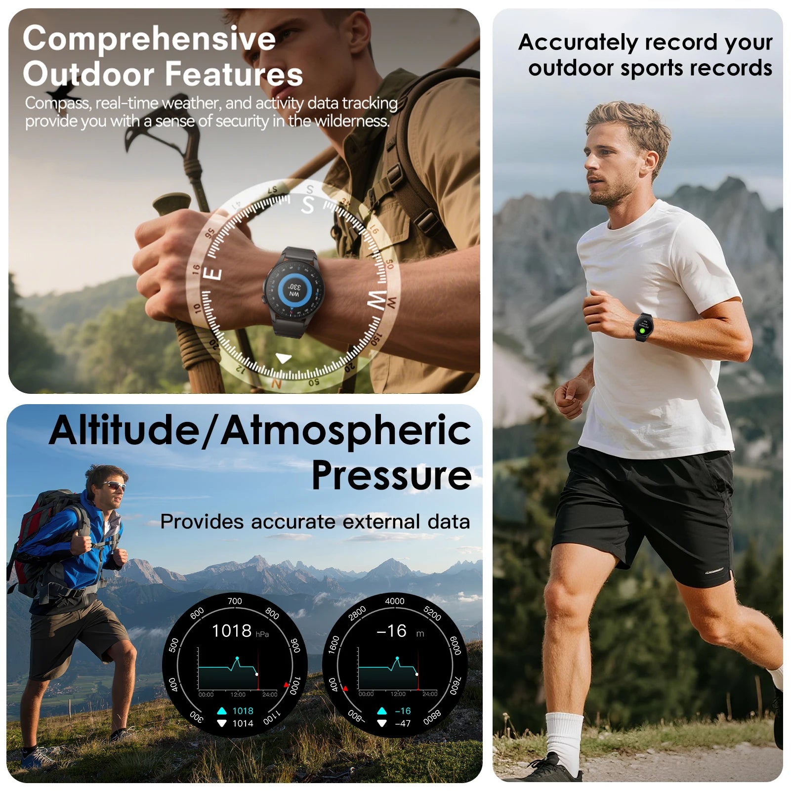 Aurafit G12 Smart Watch: 1.43" Touch screen/ 3ATM Waterproof Swimming / GPS /Health Monitoring/150+Sports Mode Compatible Strava