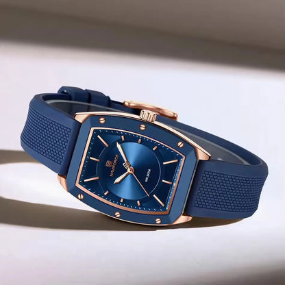 NAVIFORCE 5049 Montre-bracelet à quartz tendance pour femme, décontractée, lumineuse, étanche, bracelet en silicone, montres élégantes pour femme d'affaires