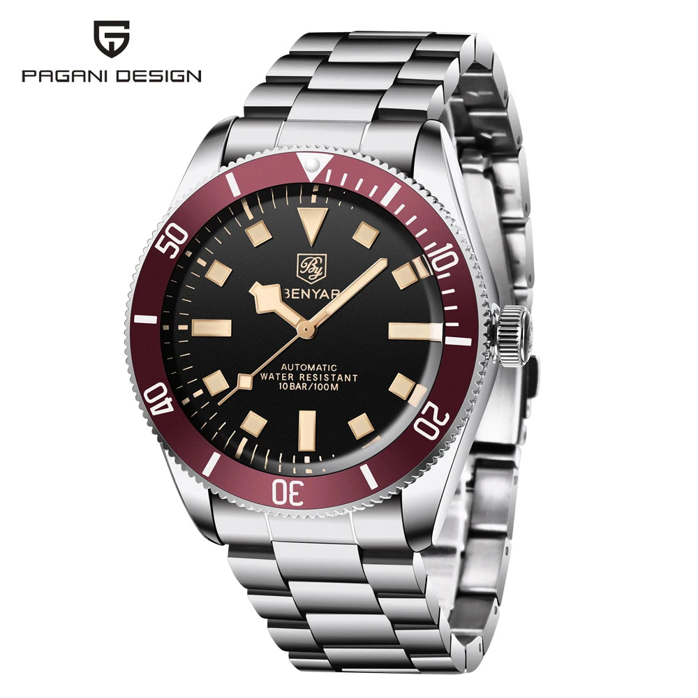 BENYAR Montres Homme Automatique Mécanique Montre Sport BB58 Pour Hommes 2026 Acier Inoxydable Étanche Affaires Lumineuse Horloge
