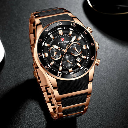 REWARD Big Dial Chronograph Automatic Date Watch
