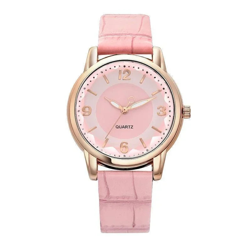 Montre à bracelet en cuir pour femme, verre polygonal, horloge de luxe, cadran créatif, mode, montre à quartz