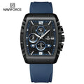NAVIFORCE NF8025  Luxury Watch Waterproof  Sport Quartz Soft Silicone Band Date Military Clock Chronograph Wristwatch