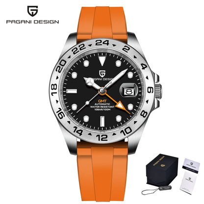 Pagani Design 2026 Nouvelle montre de plongée pour homme 42 mm saphir automatique mécanique GMT 100 m étanche PD1682