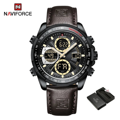 Montre Militaire NAVIFORCE pour Homme Chronographe Multifonction Sport Étanche 3ATM avec Alarme Affichage Jour et Date Cadeaux pour Hommes Horloge