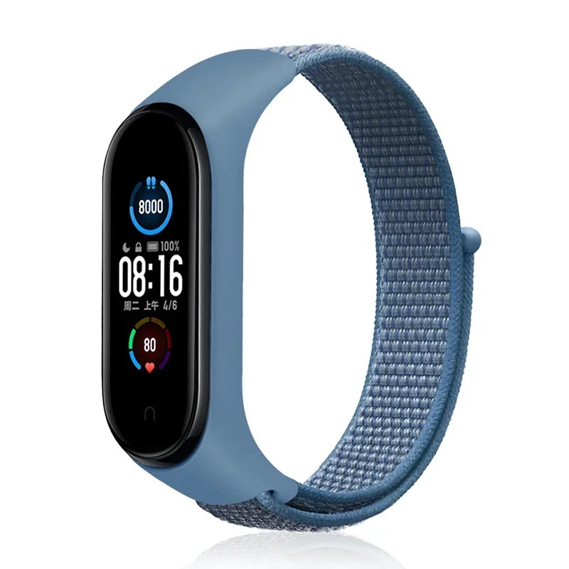 Nylon loop Mi band 4 5 6 Strap Replacement Soft Adjustable Wrist Watchband Pulsera correa For Xiaomi Mi band 3 4 5 6 7 Bracelet