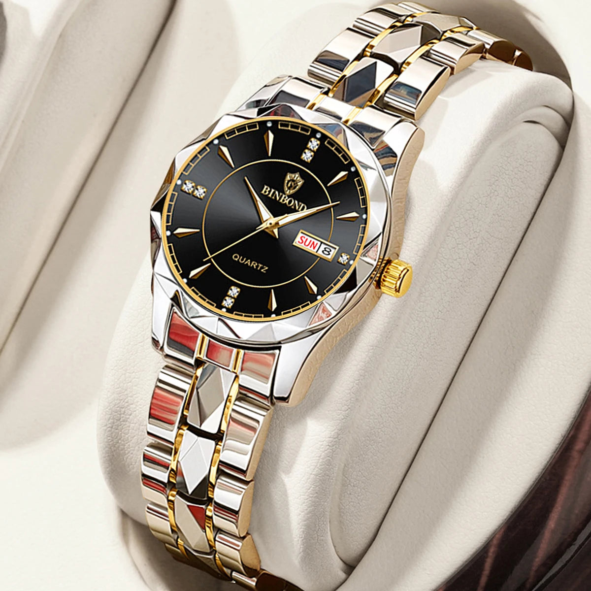 BINBONG Montres Femme Luxe Mode Dames Montre à Quartz Étanche Lumineuse Date Acier Inoxydable Montre-Bracelet Cadeau Petite Amie Amoureux