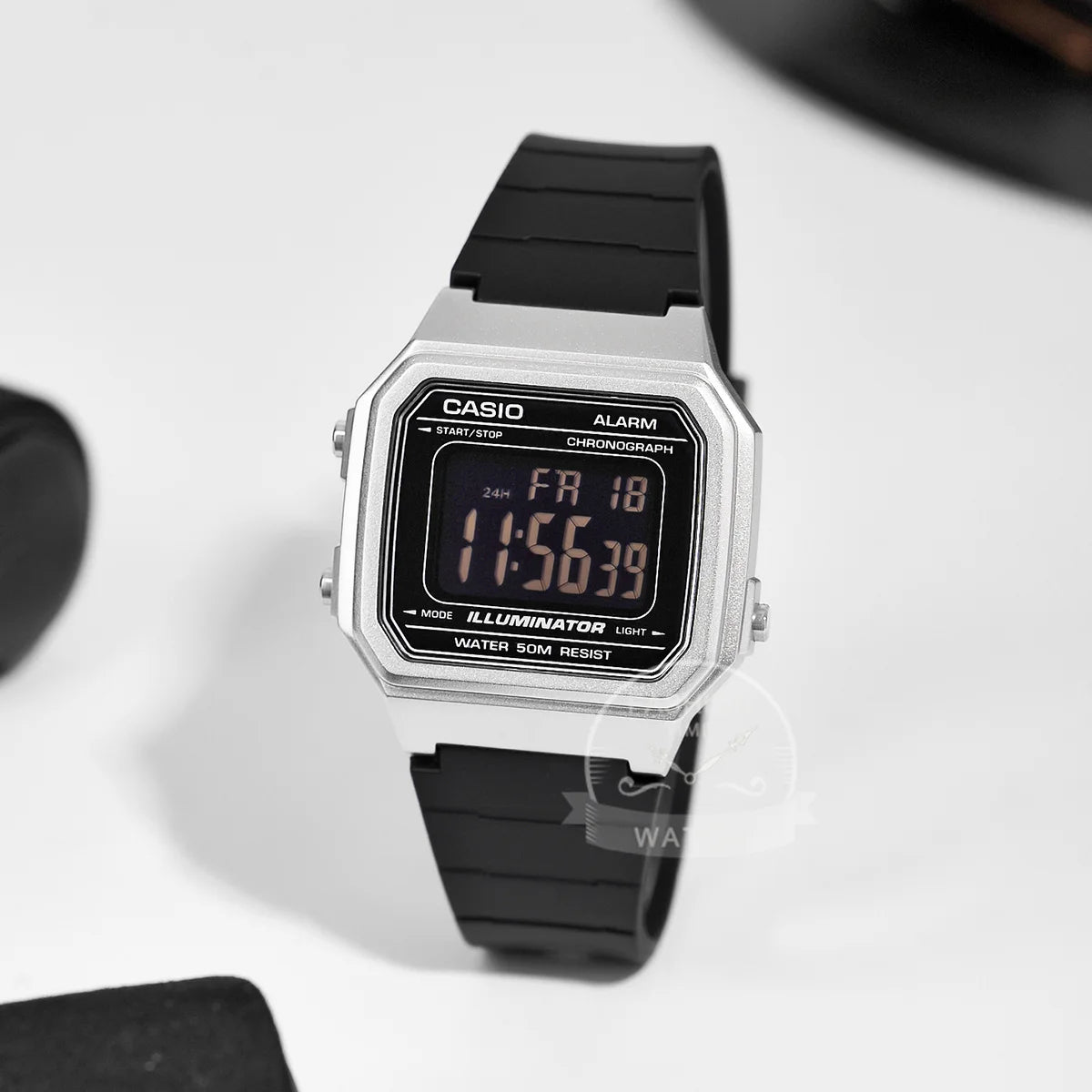 Casio W-217H digital watch with square display and everyday design