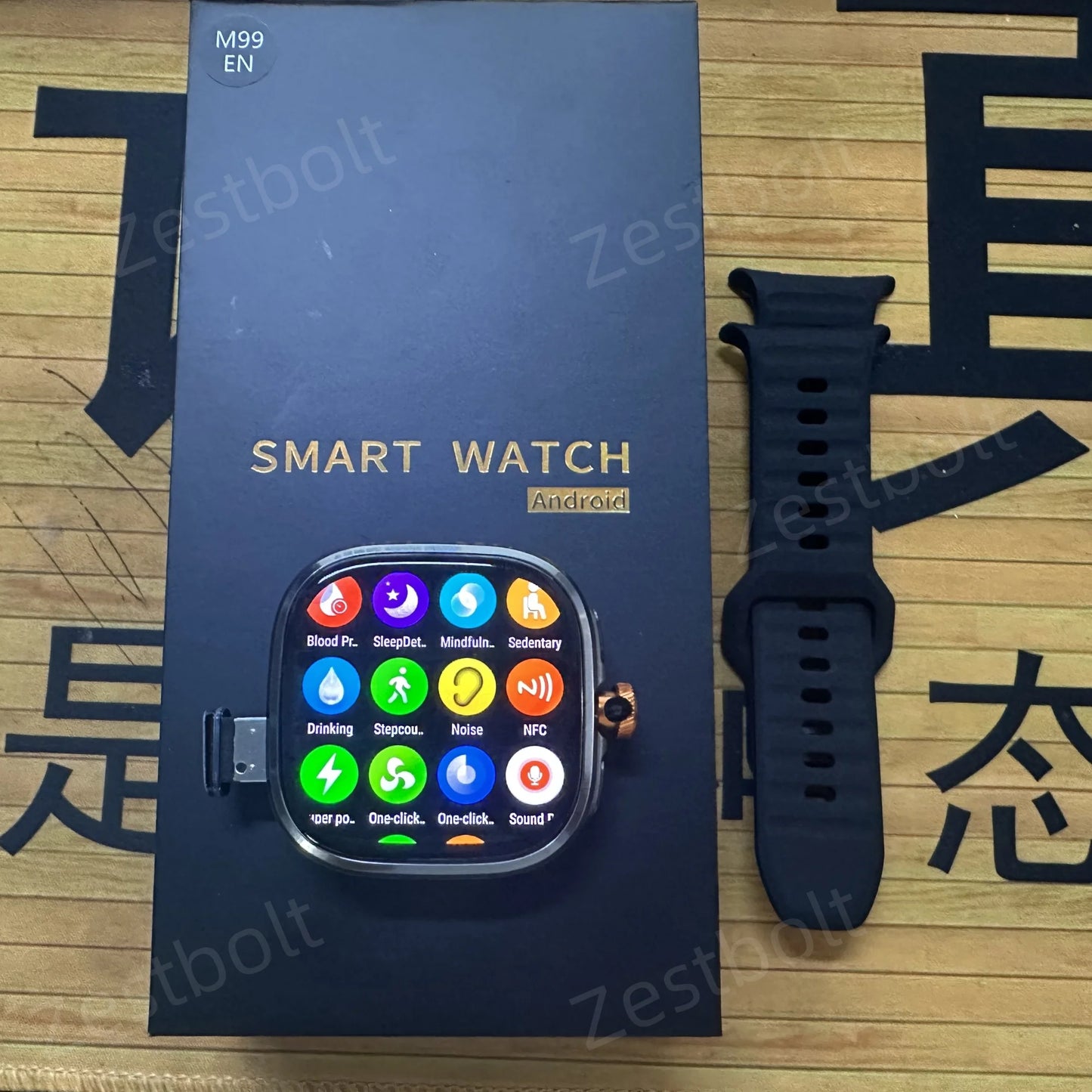 Montre connectée M99 avec écran Amoled plus grand de 2,4 pouces, menu à 12 panneaux, caméra rotative à 190°, batterie de 2100 mAh et système d'exploitation Android 10.0