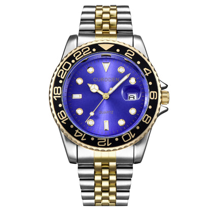 Montres Hommes Marque Célèbre Étudiants Garçons Mode Bracelet Acier Inoxydable Décontracté Calendrier Montre à Quartz Vert Relogios Masculinos 2024