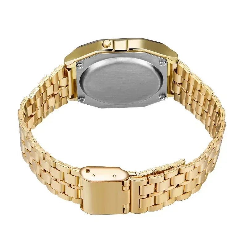 Fashion Mens Watch Digital Led Luxury Stainless Steel Square Wristwatch Electronic Watches for Men Female Clock Reloj Hombre