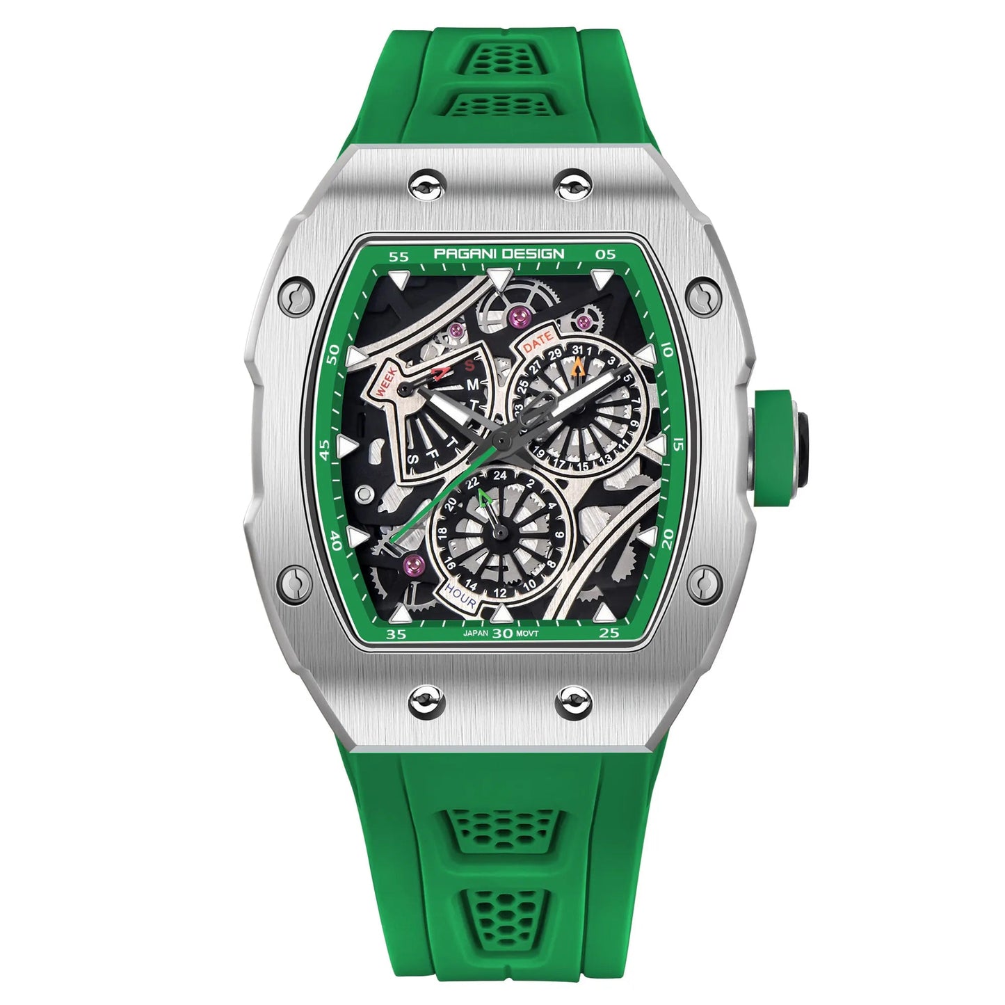 ChronoState Matrix X Square Skeleton Quartz Watch for Men