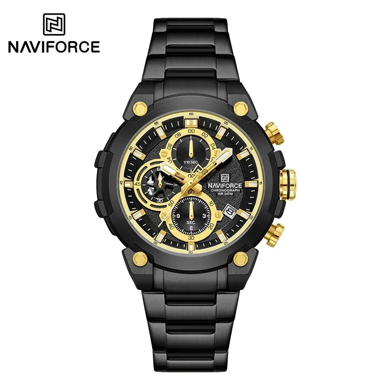 NAVIFORCE Montre Homme Mode Sport Chronographe Étanche Montres Hommes Affichage Calendrier Militaire Quartz Montre Homme Reloj Hombre