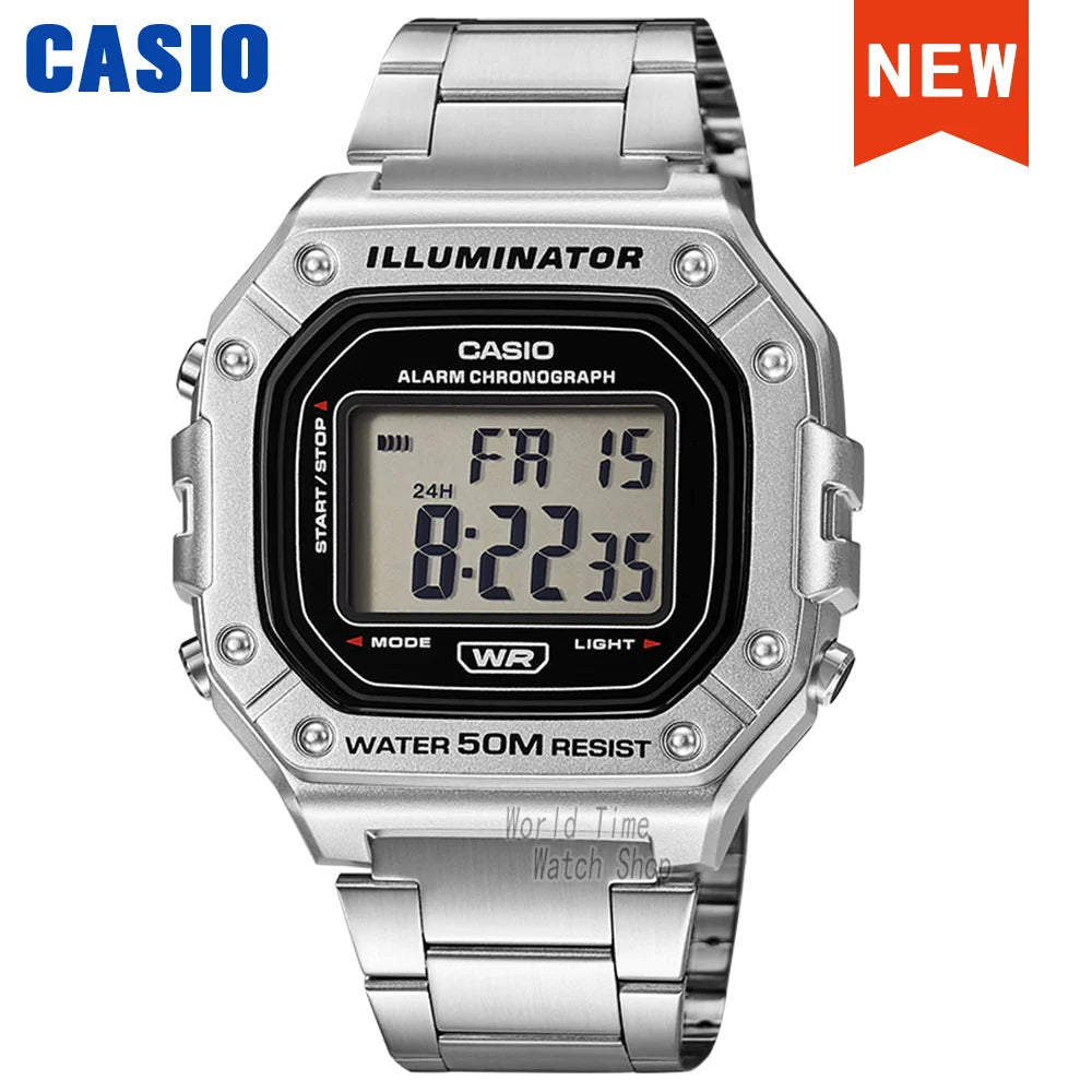 Montre Casio pour homme, marque de luxe, ensemble montre à quartz pour homme, montre de sport, relogio masculino, часы мужские W-218HD-1A