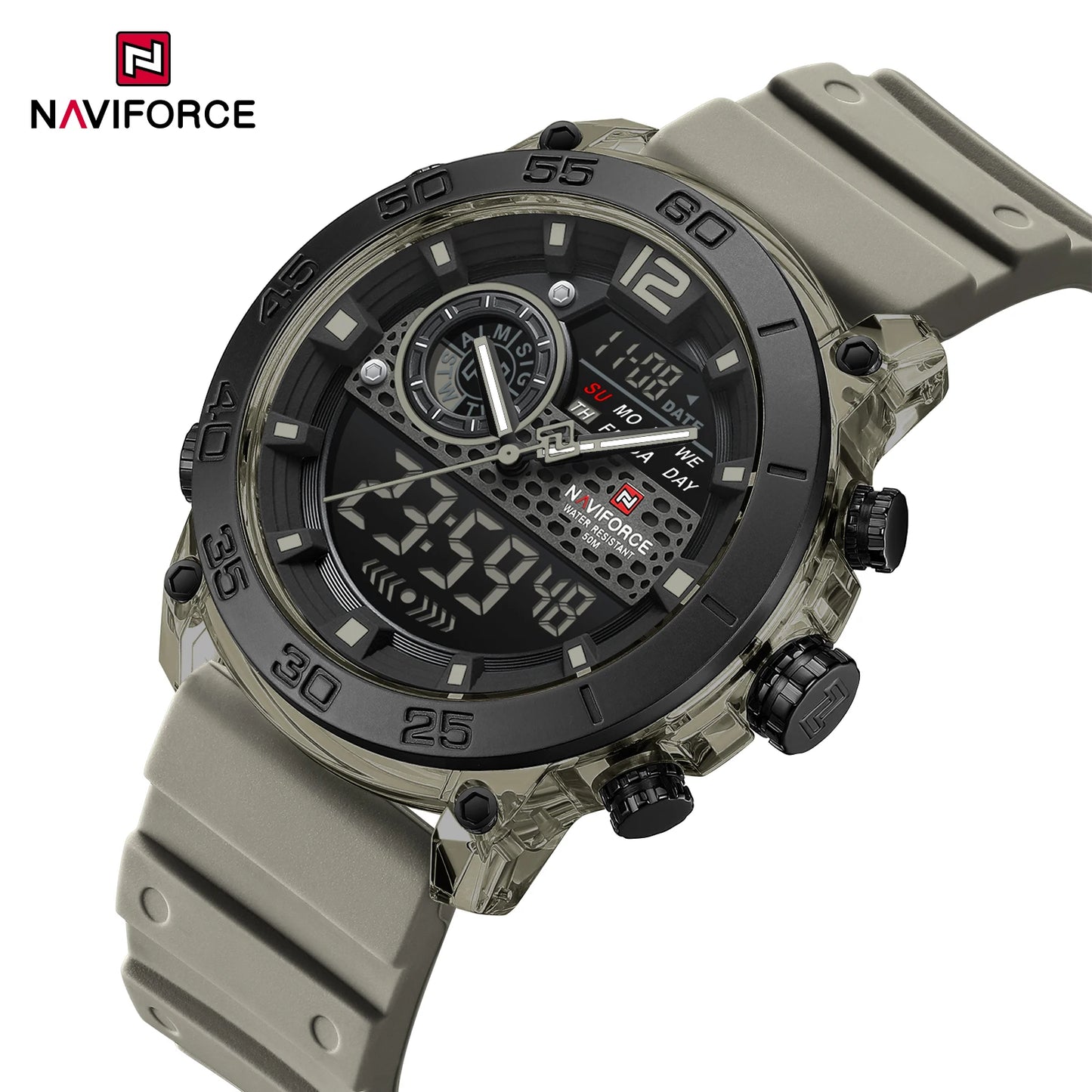 NAVIFORCE NF6104 Dual Display Multifunction Watch