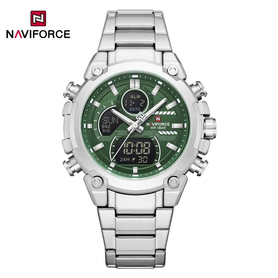 NAVIFORCE NF9278 Dual Display Stainless Steel Watch
