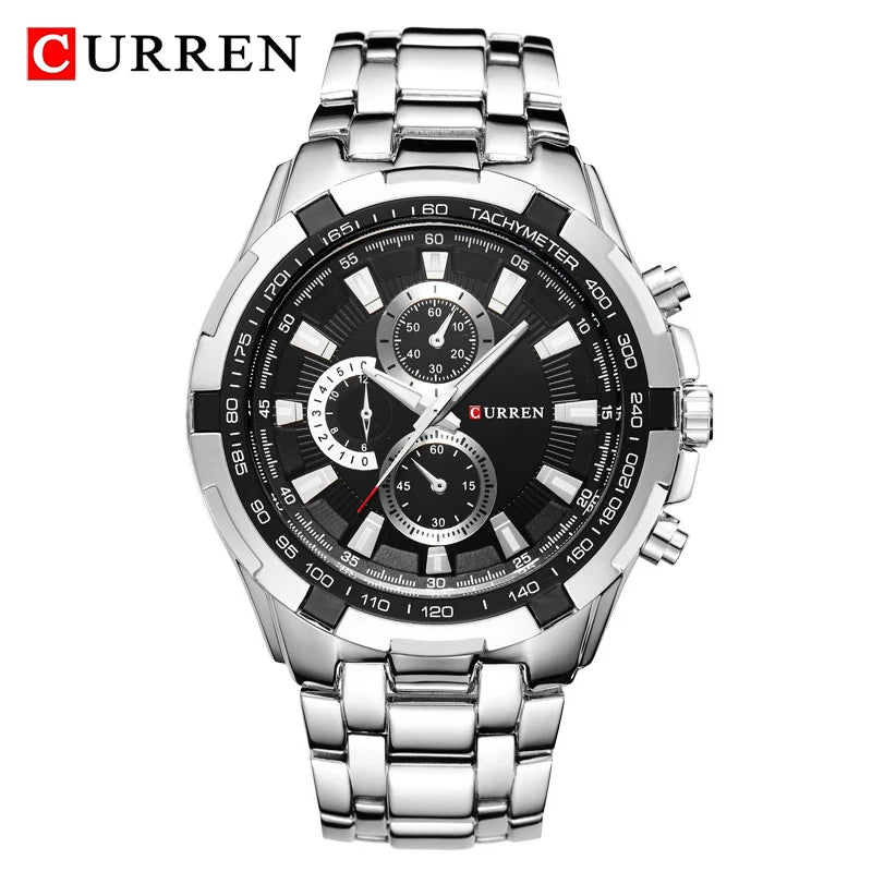 CURREN 8023 Montre à Quartz Homme Étanche Sport Militaire Montres Hommes Affaires Acier Inoxydable Montre-bracelet Horloge Masculine reloj hombre