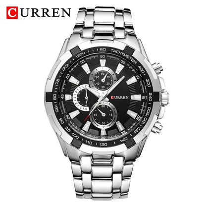 CURREN 8023 Montre à Quartz Homme Étanche Sport Militaire Montres Hommes Affaires Acier Inoxydable Montre-bracelet Horloge Masculine reloj hombre