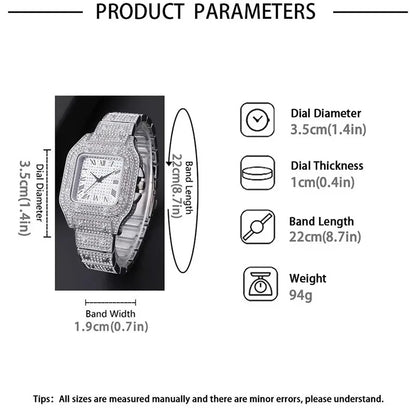 Montres de luxe en diamant pour hommes et femmes, montre en or, montre-bracelet pour dames, montres de luxe en strass, montres-bracelets unisexes, horloge féminine 2024 Nouveau