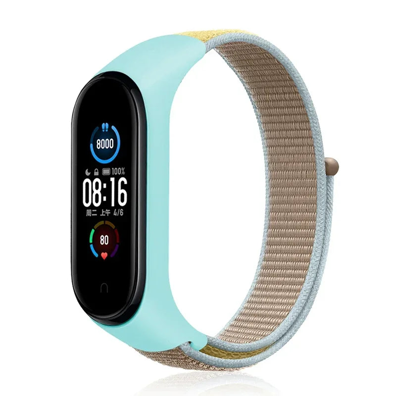 Nylon loop Mi band 4 5 6 Strap Replacement Soft Adjustable Wrist Watchband Pulsera correa For Xiaomi Mi band 3 4 5 6 7 Bracelet