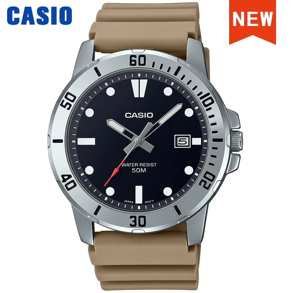 Montre Casio pour homme, mode professionnelle, bracelet en résine, étanche, MTP-VD01-1E