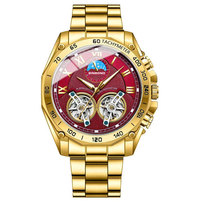 BINBOND Montre-bracelet de luxe pour homme à quartz, cadran décoratif élégant, décontractée, militaire, sport, étanche, horloge pour homme