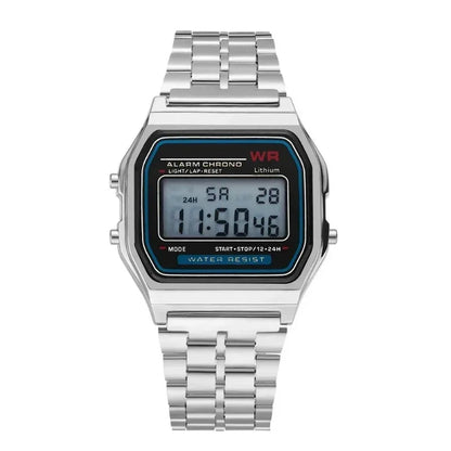 Fashion Mens Watch Digital Led Luxury Stainless Steel Square Wristwatch Electronic Watches for Men Female Clock Reloj Hombre